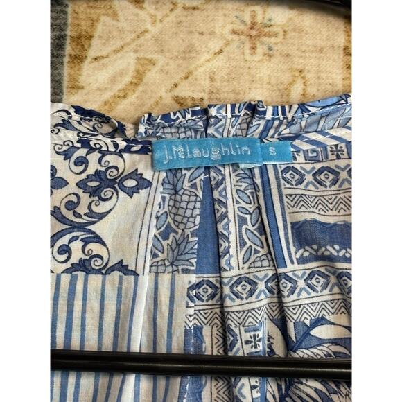 J Mclaughlin Christa Tropical Print Tassel Maxi Dress Tiered Sundress Small - Picture 2 of 7